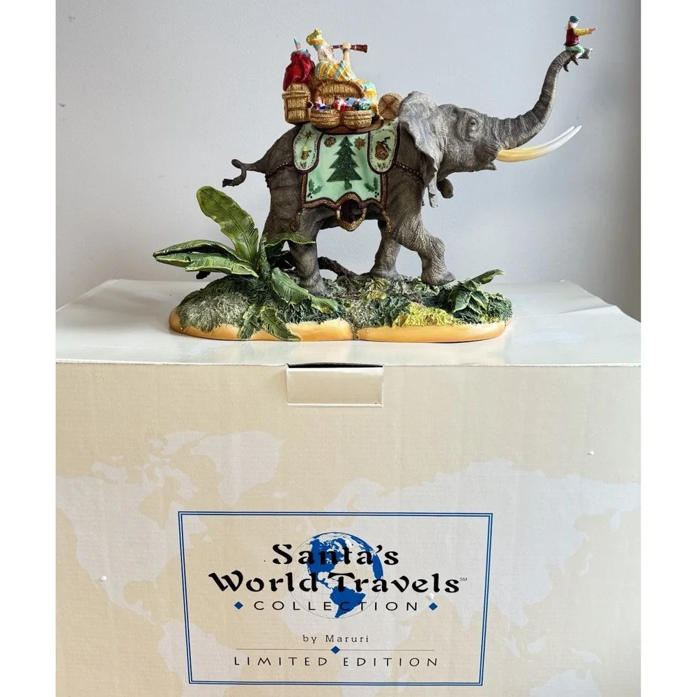 Maruri Santa's Safari Figurine Elephant 1996 Limited Ed 3727/5000 with‎ Box RARE